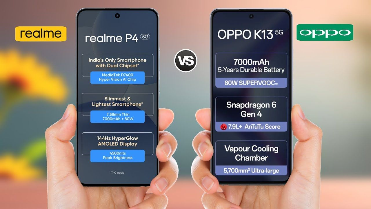 Realme P4 vs Oppo K13